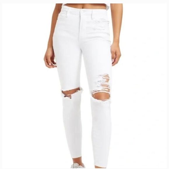 Good American High Waist Distressed White Jeans Size 10/30 NWT - Picture 12 of 12